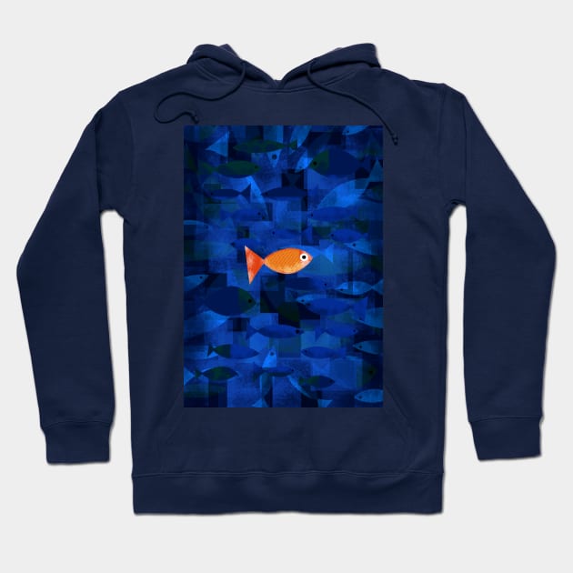 Goldfish with Abstract Background Hoodie by Scratch